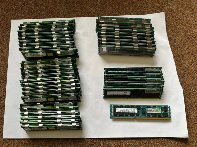 JOB LOT OF 48 x 8GB HYNIX & NANYA DDR3 SERVER RAM (TOTAL=384GB) TESTED WORKING