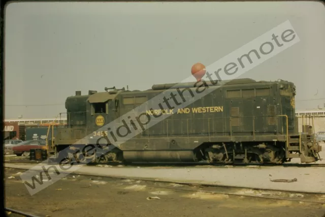 Original Slide Norfolk & Western N&W 3455 EMD GP7 Landers Yard Chicago 6-6-1970