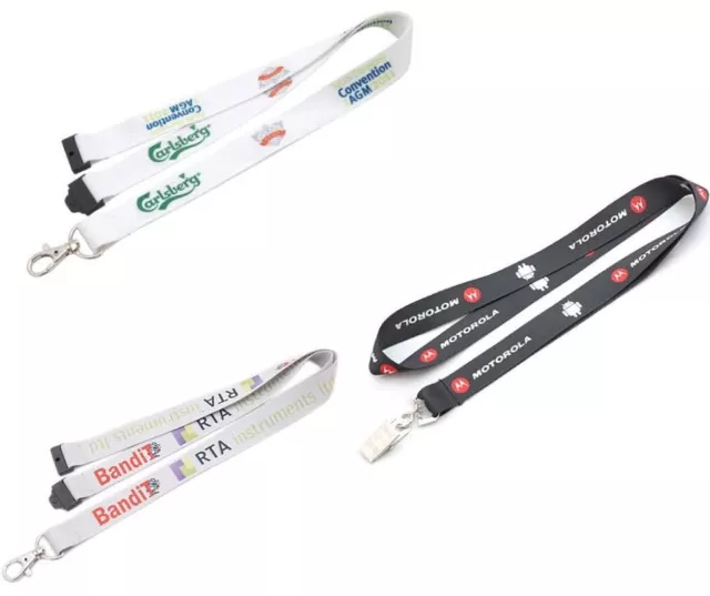 Branded Personalised 15mm Neck PRINTED LANYARD, your Logo Custom Lanyards *PK25*