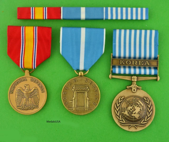 KOREAN WAR SERVICE 3 Medal Set Ribbons Army, Navy, Air Force, Marine