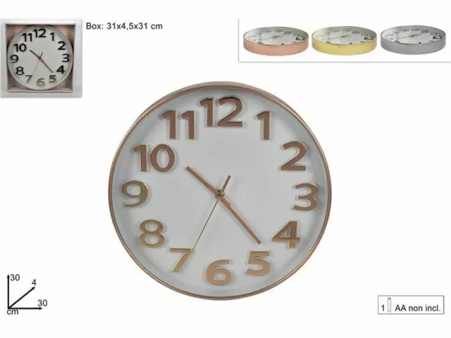 Horloge Murale Mur Analogique Cuisine Chambre Maison Diamètre 30cm 0337 Dfh