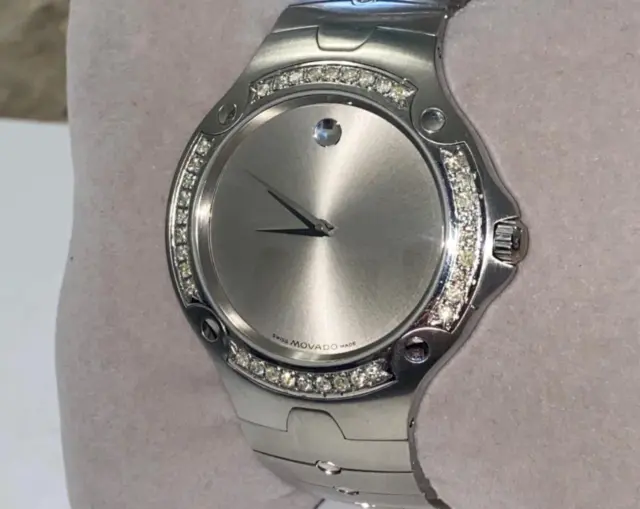 Movado Mens Museum Automatic Silver Dial Diamond Watch