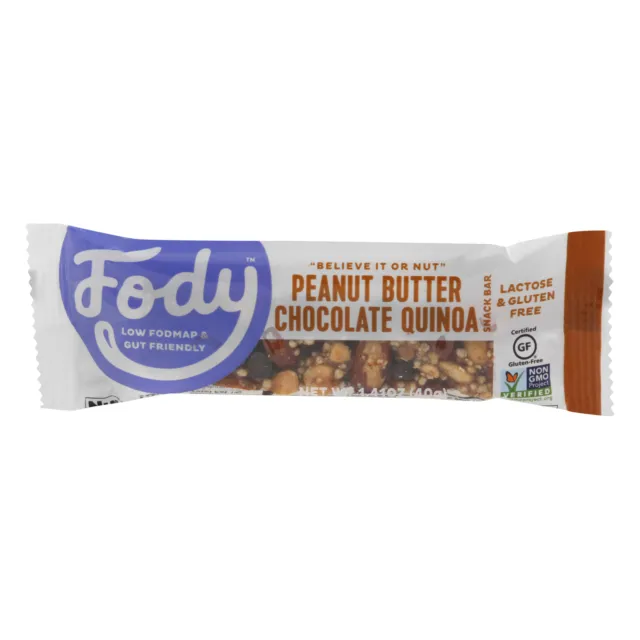 Fody Food Co Bar Peanut Butter Chocolate Quinoa 1.41 Oz (Pack Of 12)