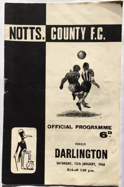 Notts County v Darlington programme - 13/01/1968 - League Division Four