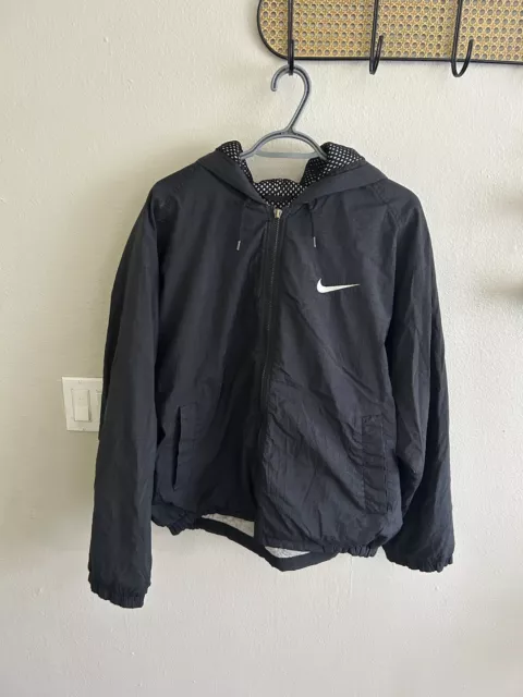 VINTAGE 90S NIKE Quilted Puffer Hooded Jacket Swoosh Black Men’s Size ...