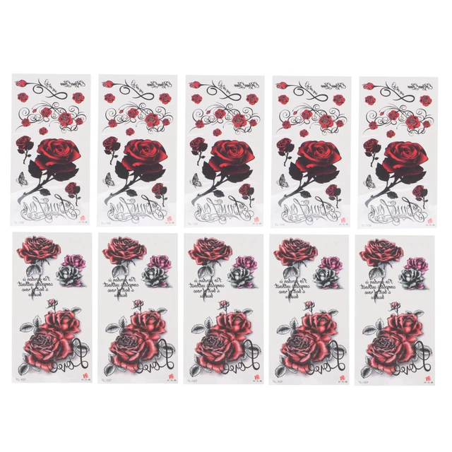 10 Sheets Körpertätowierung Wasserfeste Tattoo-Sticker Tribal Tattoos
