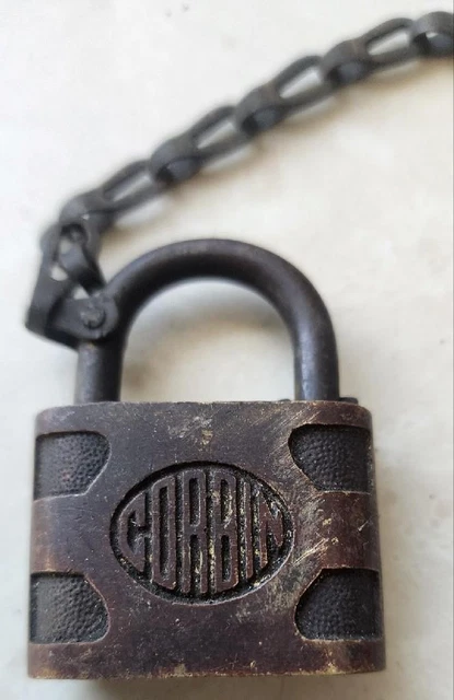 Old Lock Rfd ANTIQUE VINTAGE CORBIN Rfd Post Office Mail Brass Padlock Lock No Key ...
