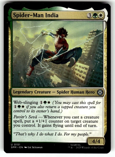 MTG MAGIC THE Gathering Marvel's Spider-Man Card #151 Spider-Man India ...