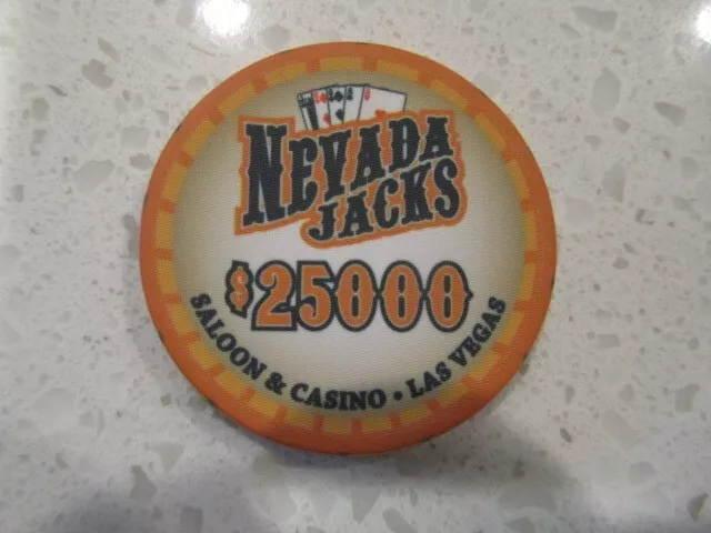 $25000 Nevada Jacks Saloon Casino Chip + FREE Mystery Las Vegas Poker Chip