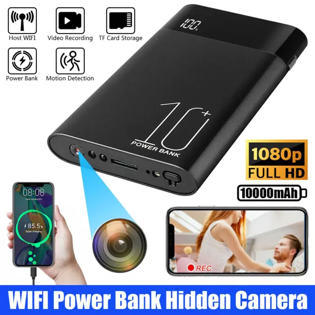 Spy Hidden Camera HD 1080P 10000mAh Power Bank Mini Security Wireless Nanny Cam