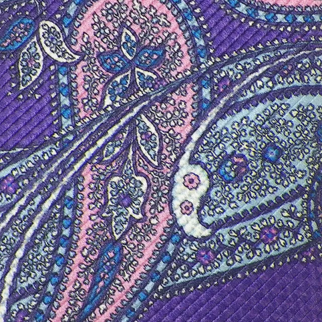 DAVID DONAHUE Mens Purple Blue PAISLEY Handmade Printed Woven Silk Tie NWT