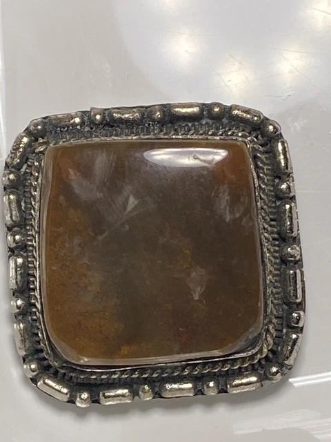 Sterling and Agate Focal Piece Pendant Bead Bolo Tie Jewel