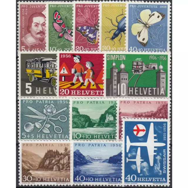 Schweiz 1956 postfrisch ** MNH / gestempelt