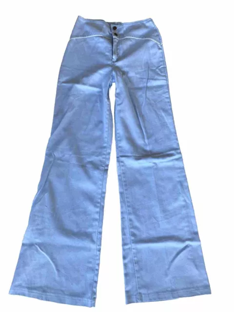 Vintage 70s DITTOS Bell Bottom High Rise Pants Jeans Baby Blue Small 2/4