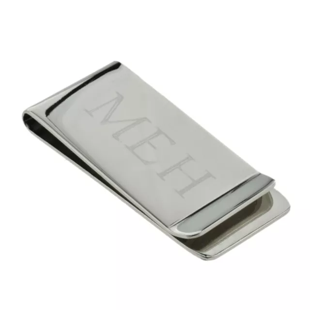 Personalised Engraved Silver Plated Money Clip in Gift Box