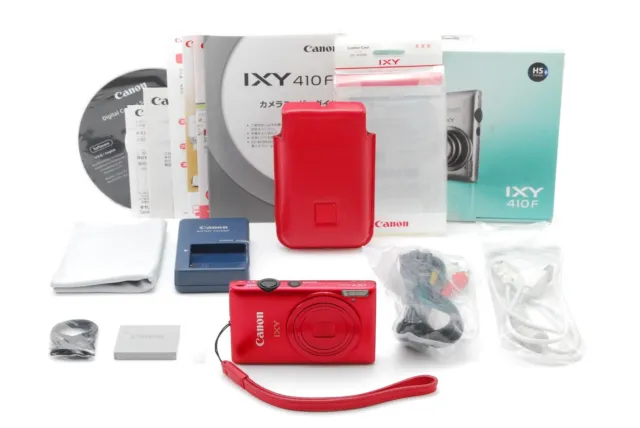 [NEAR MINT W/BOX] Canon IXY 410F 12.MP Digital Camera Red w/Case From JAPAN