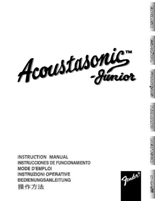 -Operating Instructions Guitar Amplifier Fender Acoustasonic Junior