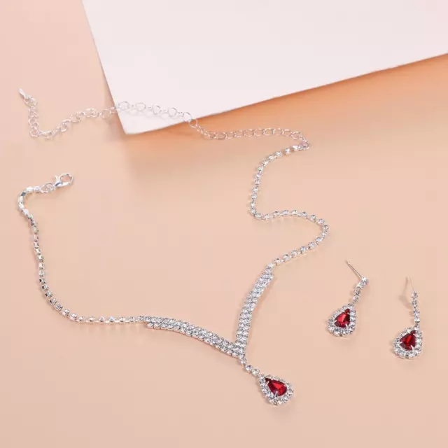 Korean Style Earrings Women Earrings Crystal Necklace Wedding Jewelry Set