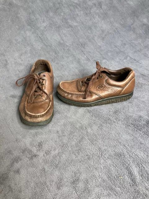 SAS PATHFINDER SHOES Mens 8 M Brown Leather Tripad Comfort Moc Toe MADE IN USA 48.90 PicClick