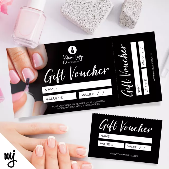 Custom Printed Gift Vouchers | Perforated | Nail Artist Beauty Therapist 03