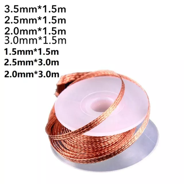 1.5M-3M Desolder Desoldering Braid Wick Wire Mop Solder Sucker Fluxed Remover