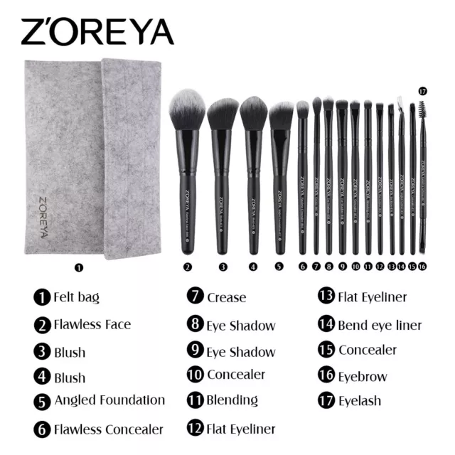 As Morphe Set Spazzole Trucco 8-15pz Fondotinta Ombretto Cosmetico Professionale 3