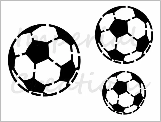 Hoja de plantillas reutilizable para juego de fútbol fútbol fútbol 3 tallas 8,5"" x 11"" S638