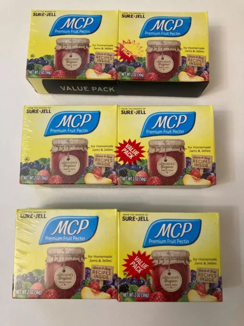 Lot Of 6 Boxes 2 oz MCP Premium Fruit Pectin Sure Jell Exp 12 Apr 2024 NEW Jam