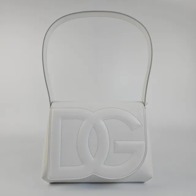 Dolce&Gabbana DG Optic White Leather Shoulder Bag New SS24