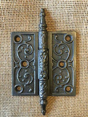 Antique Decorative Cast Iron Steeple Tip Door Hinge - 3" x 3"