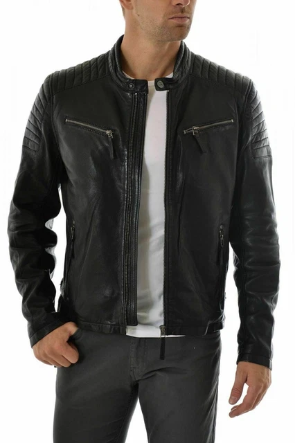 Blouson de moto cuir véritable vintage racing (Neu (gemäss Beschreibung