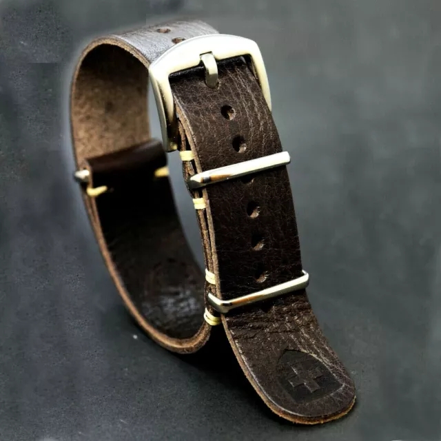 Cinturino per orologio in pelle,Strap artigianale,ZULU,fits Omega,18,20,22,24 mm