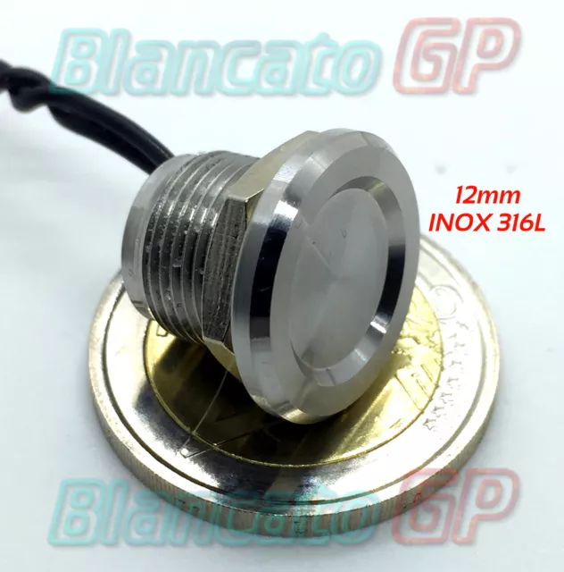 PULSANTE PIEZOELETTRICO 12mm INOX 316L piezo switch camper nautica interruttore