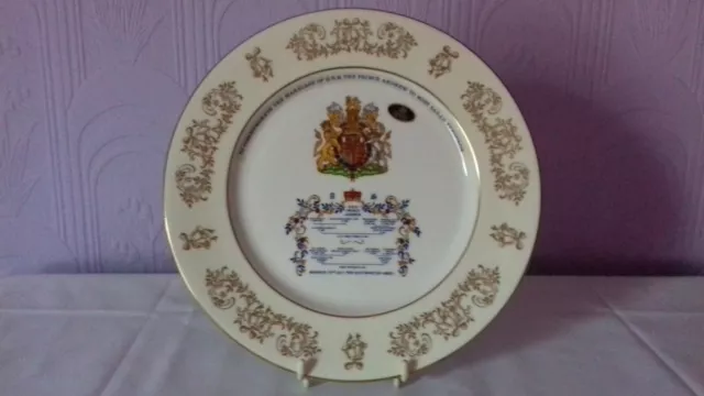 Aynsley China Plate : Prince Andrew & Sarah Ferguson, Wedding, 1986 : UK Royalty