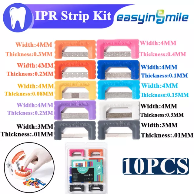 1Kit Dental Interproximal Reduction Strips Orthodontic IPR Strip Easyinsmile 10X