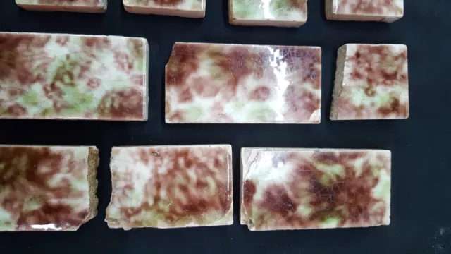 Lot of 45 Reclaimed Multi Colored 6" & 3" Ceramic Fireplace Tiles 8
