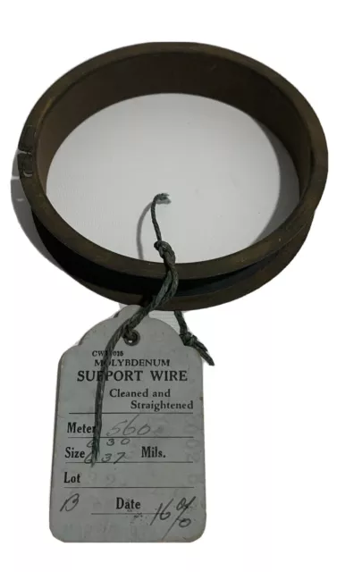 NOS Pure General Electric Molybdenum Fine Wire 0.0025” Diameter 560 Meter Spool