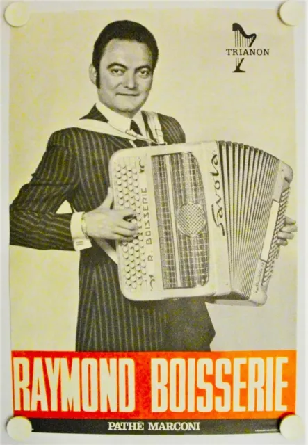 Affiche RAYMOND BOISSERIE Accordéon Savoïa Ann.'50 '60 - 40x60 cm