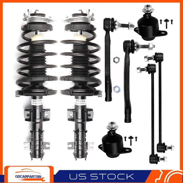 Front Struts Sway Bar Outer Tie Rods Lower Ball Joints Kit For Volvo V70 S80 S60