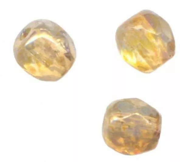 200  PERLES FACETTES DE BOHEME  4 mm CRYSTAL PICASSO