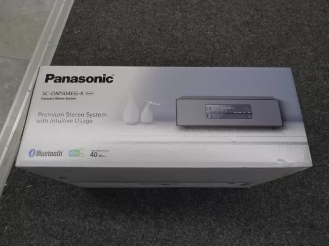 Panasonic SC-DM 504EG-K HiFi System. Bluetooth, DAB Radio mit CD Player. Neu