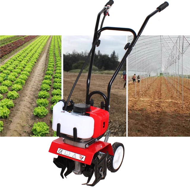 MINI GARDEN TILLER Cultivator Rotavator 2Stroke Petrol Engine Lawn