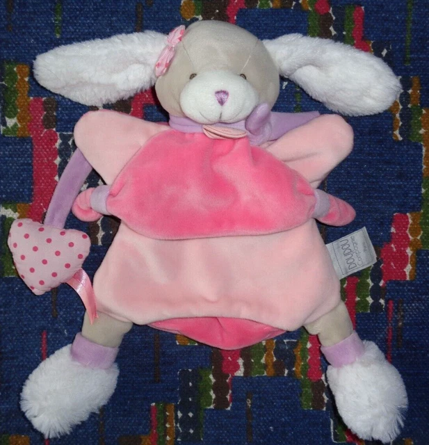 Bp/ Doudou Et Compagnie Marionnette Chien Toopette Rose Violet Blanc Coeur Kom 9