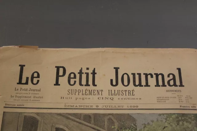 Le petit journal "L'affaire Dreyfus" 9 juillet 1899 2