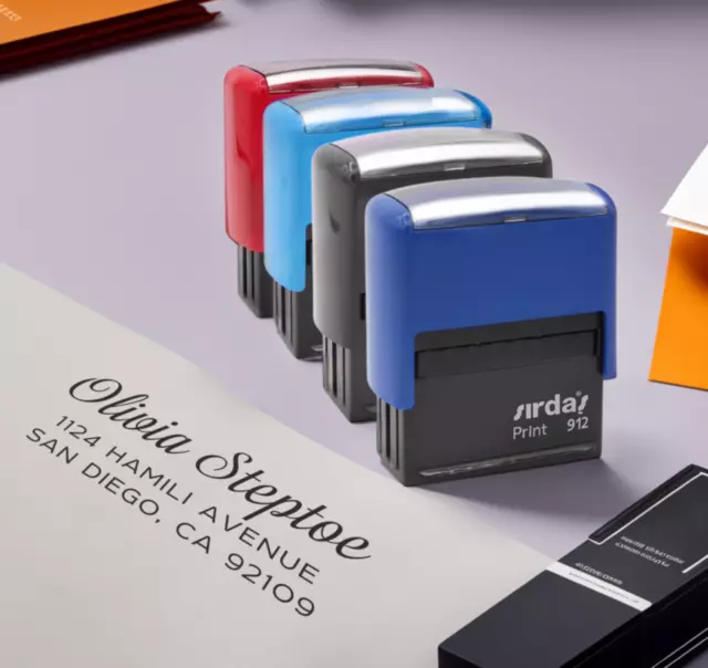DIY Rubber Stamps Kit Self Inking Business Address Garage Name Personalised  US