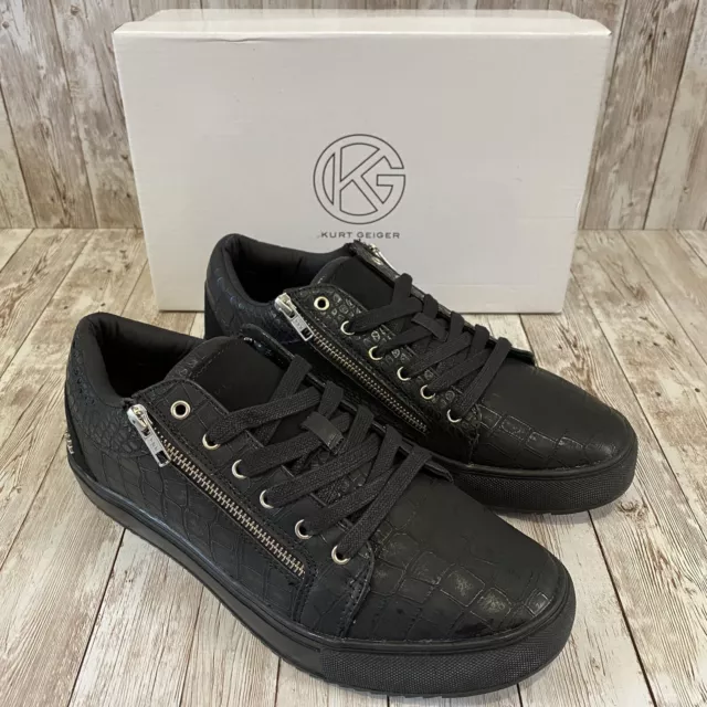KG KURT GEIGER Capone Low Top Black Smart Croc Trainer Shoes Size UK 9 RRP 99 45.99 PicClick UK