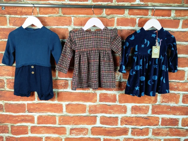 Baby Girl Bundle Age 3-6 Months Zara J Lewis Mng Dress Playsuit Navy Velour 68Cm