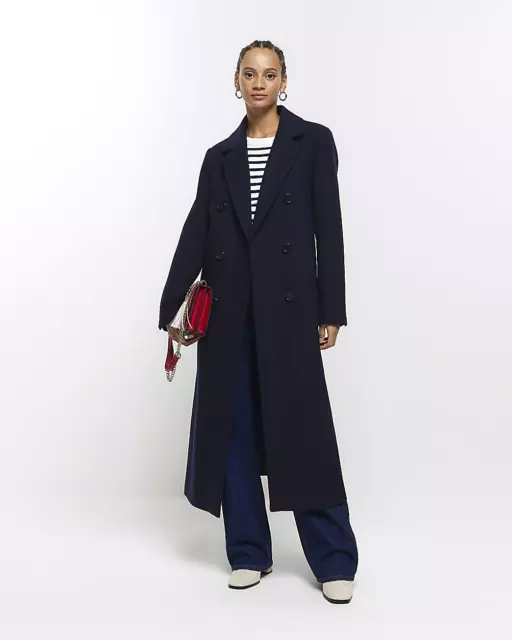 River Island Womens Navy Polyester Coat Size 10