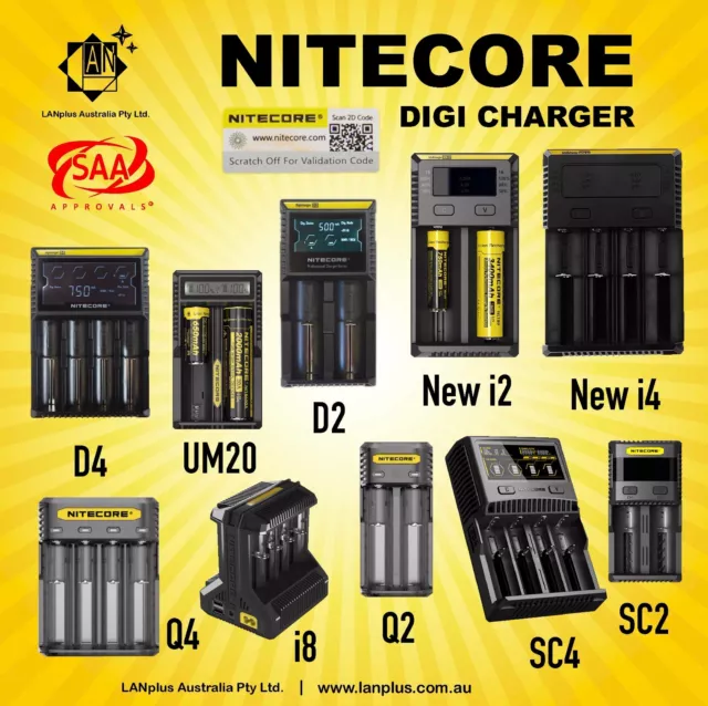 Nitecor D4 D2 New i4 New i2 i8 Q2 Q4 SC2 SC4 UMS4 V2 Battery Charger/ Power bank