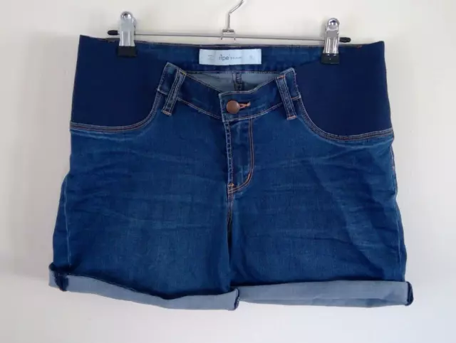 RIPE 'Maternity' Blue DENIM Shorts, Size S